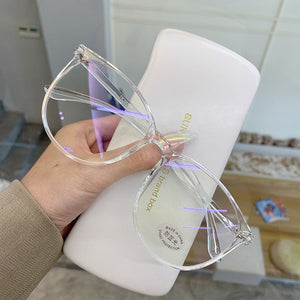 Transparent Computer Glasses Frame Women Men Anti Blue Light Round Eyewear Blocking Glasses Optical Spectacle Eyeglass